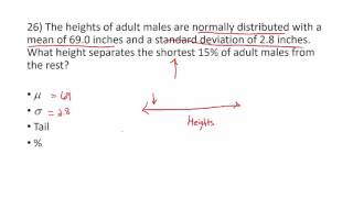 Intro Statistics  Midterm Review  Reverse Normal [upl. by Ahsened]