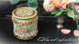 Dekoracyjny słoik  imitacja papieru ryżowego  Decorative jar  imitation rice paper Decoupage [upl. by Adora]