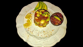 Recipe of Tunfish Tartare with Avocado  Ricetta della Tartare di Tonno con Avocado [upl. by Galven]