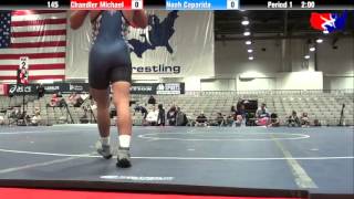 Chandler Michael vs Noah Caparida at 2013 West Jr Reg  GR High School [upl. by Haiasi]