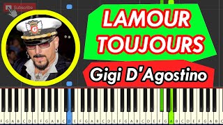 Gigi DAgostino  LAmour Toujours Ill Fly With You  Piano Keyboard Tutorial  Super Easy [upl. by Gere]