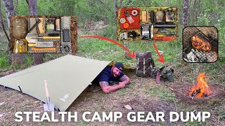 Solo Overnight Stealth Camp Gear Dump In the Rain and Yardbird Burnt to a Crisp [upl. by Kei]