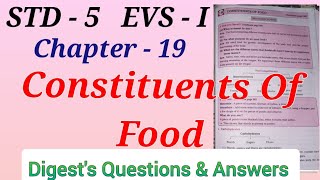 Std 5  EVS 1  Constituents of Food  Digests Answers  Workbook Answers  Maharashtra Board [upl. by Mitchael]