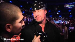 ARIEL HELWANI WWEs Undertaker Brock Lesnar Exchange Words Following UFC 121  LEGENDARY [upl. by Alaecim]