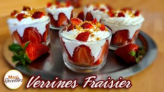 Verrines façon Fraisier Recette Facile et Rapide [upl. by Haleemak134]