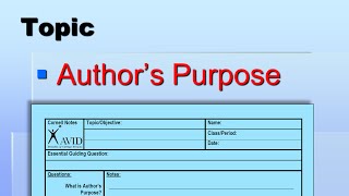 What is Authors Purpose [upl. by Steven518]