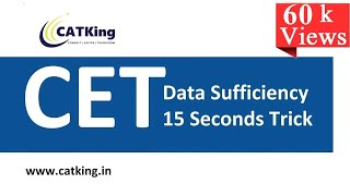 MBA CET Data Sufficiency Simple 15 Seconds Tricks [upl. by Nnaycnan]