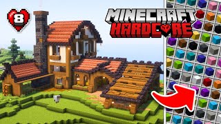 This BARN gives me EVERY WOOL COLOR  Minecraft Hardcore Survival Lets Play Episode 8 [upl. by Ennaillek]