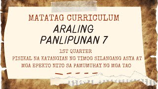 PISIKAL NA KATANGIAN NG TIMOG SILANGANG ASYA AT EPEKTO NITO SA PAMUMUHAY NG MGA TAO  AP 7 [upl. by Miriam]