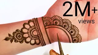 Asan stylish Diwali mehndi design  Black hand henna design  Asan Mehandi design [upl. by Sirehc]