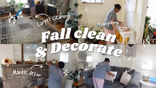 Clean and decorate for fall with me on a 0 budget  cleaning motivation cleanwithme falldecor [upl. by Nyrem]