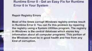 Runtime Error 0  Get an Easy Fix for Runtime Error 0 in Your Sy [upl. by Akema]