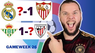 Laliga Gameweek 26 Predictions amp Betting Tips  Real Madrid vs Sevilla [upl. by Iover573]