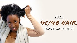 My 2022 Wash Day Routine 4C4B Hair [upl. by Wiley]