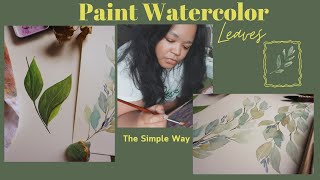 HOW TO PAINT WATERCOLOR LEAVES FOR BEGINNER ARTISTS [upl. by Doownel]