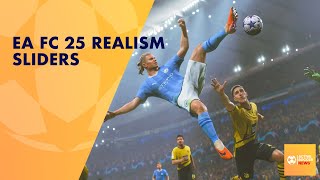 EA FC 25 RealisticRealism Sliders and CPU Sliders [upl. by Eshman876]