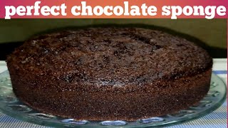 Chocolate CakeSoft Chocolate Sponge Cake  Basic cake Recipe [upl. by Risser]