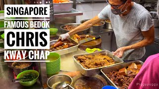 FAMOUS HAWKER FOOD SINGAPORE 🇸🇬 CHRIS KWAY CHAP  216 BEDOK MARKET AND FOOD CENTRE [upl. by Maury]