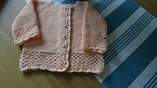 VESTE FILLE au tricot et crochet [upl. by Nalani]