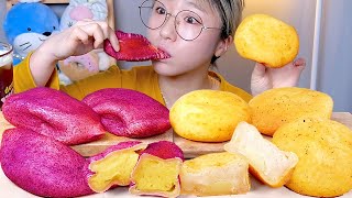 쫄깃쫄깃한 고구마빵🍠 감자빵🥔 디저트 먹방 Dessert Mukbang  Sweet potato bread Potato bread  サツマイモパンポテトパン [upl. by Hovey]