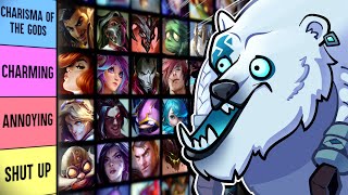 Ranking Every League of Legends Champion based on their PERSONALITY [upl. by Nnylyar]