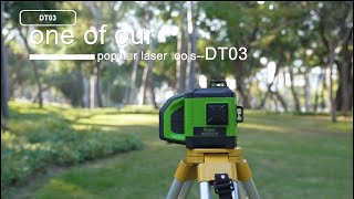 How to use the tilt function mode and the Xaxis adjustment mode of the Huepar DT03CG laser level [upl. by Annatsirhc]