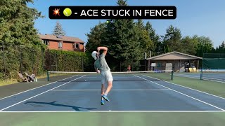 JonTaylorTennis  232  💥 🎾  ACE STUCK IN FENCE [upl. by Dorisa645]