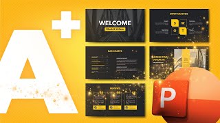 PowerPoint MasterClass  Create a Stunning 5Page Black amp Yellow Deck [upl. by Perl]