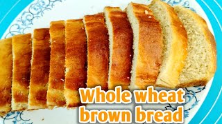 Whole wheat brown bread recipe How to make atta bread easily at home [upl. by Enahpets]