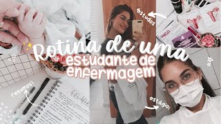 ROTINA DE UMA ESTUDANTE DE ENFERMAGEM  Um dia comigo estágio resumos e estudos [upl. by Kosse]