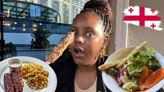 Trying Georgian food in Tbilisi Georgia 🇬🇪 [upl. by Wini618]