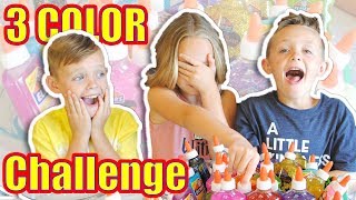 3 COLORS OF GLUE SLIME CHALLENGE Kids Fun TV [upl. by Retsila]