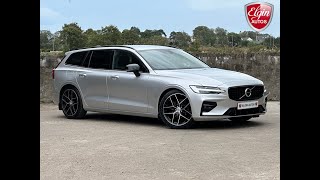 2021 Volvo V60 RDesign 20 B4P Auto  Bright Silver with 19” Alloys  Full Walkround Video [upl. by Rolfston]