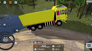 Ashok Leyland tipper 1618 truck dengerous offroad driving 😀 Bus simulator Indonesia truck mod [upl. by Glialentn582]