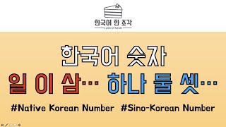 한국어 배우기 초급한국어 숫자 Korean Number  sino korean number  native korean number [upl. by Lyrak]