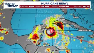 Hurricane Beryl update Storm strengthens into Cat 3 ahead of landfall on Yucatan Peninsula [upl. by Eerolam]