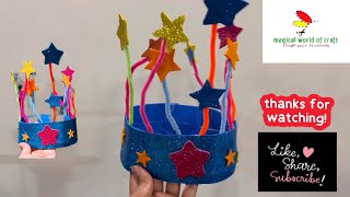 How to make 3D Star Crown for kids  DIY Star Headband [upl. by Seedman635]