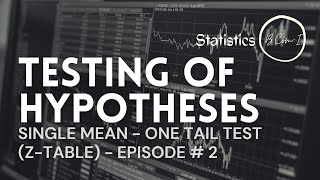 Hypotheses One Tail Test ZTable Single Mean Episode  2 Statistics BComI in UrduHindi [upl. by Werdna]