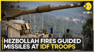 IsraelHezbollah War Hezbollah Fires Guided Missiles At IDF Troops  World News [upl. by Nassah]