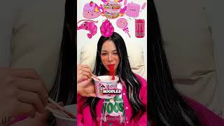 ASMR Eating Noodles 🍜💛🩷💙  MUKBANG 04 cure shorts [upl. by Alasteir400]