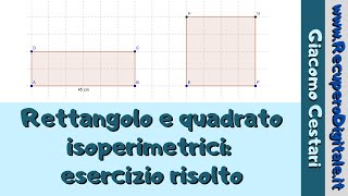 04 esercizio risolto  area rettangolo e quadrato [upl. by Anuahsed]