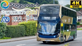 Stagecoach Gold Yorkshire X17 Wirksworth to Sheffield via Cromford Chesterfield ADL Enviro400MMC [upl. by Anaeed]