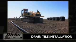 Dirks Dozing and Excavating  Drain Tile Installation [upl. by Myrt984]