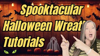 Spooktacular Halloween Wreaths  Deco Mesh Halloween Wreath DIYS Dollar Tree Halloween Wreath Ideas [upl. by Dnomsaj229]