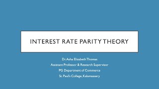 Interest Rate Parity Theory [upl. by Alohcin]