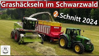 1 Schnitt 2024 Grashäckseln mit CLAAS Jaguar Feldhäcksler amp John Deere 6830 mit Pöttinger Faro 4010 [upl. by Cleaves]