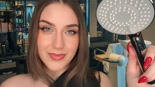 ASMR Verwöhnender Hair Wash Spa  Himmlische Kopfmassage Hair Play Friseur Hairdresser Roleplay [upl. by Anerres]