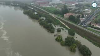 Rovigo fiume Po in piena allagate le aree golenali [upl. by Otreblif]