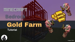 Biggest Minecraft Bedrock Gold Farm Tutorial [upl. by Htidirrem]