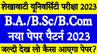 Shekhawati University BABScBCom Paper Pattern 2023  PDUSU Exam Pattern BABScBCom [upl. by Josi]